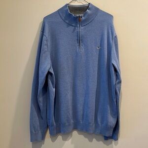 Vineyard Vines - Men’s 1/4 zip sweater. Sweatshirt.  size XL.  Light blue